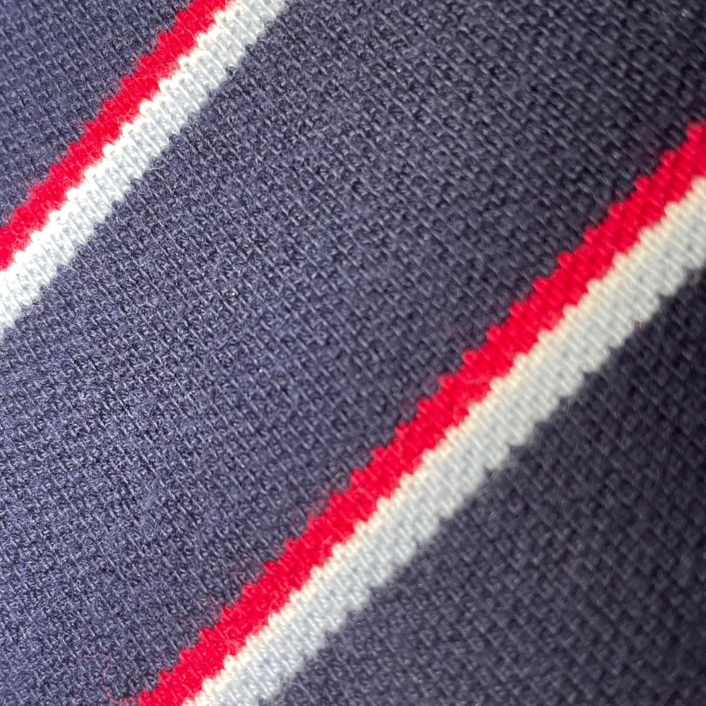 Polo‎ Ralph Lauren Navy White & Red Vertical Stripe Cotton Polo Size Medium